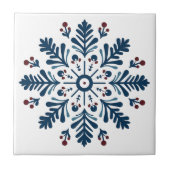 スカンジナビアのブルーアートフォーク タイル (正面)