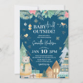 スカンジナビアのベビー外は寒い'赤ちゃんシャワー 招待状 (正面)