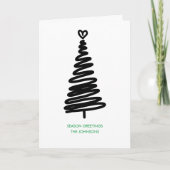 スカンジナビアのミニマリストのクリスマスツリーカード シーズンカード (正面)