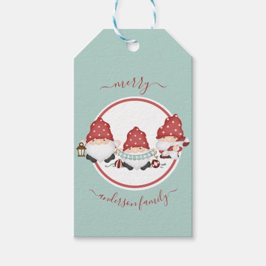 スカンジナビアのメリークリスマスグノーミー ギフトタグ (正面)