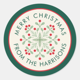 スカンジナビアのメリークリスマスリース名 ラウンドシール