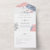 スカンジナビアのモダンで抽象的なウェディングスタイル オールインワン招待状 (内側)