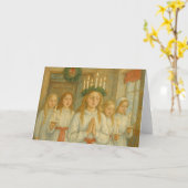 スカンジナビアのルシアの日 カード (黄色い花)