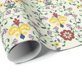 スカンジナビアのロセマリン モノグラム パターン 北欧スタイル ラッピングペーパー (ロールコーナー)