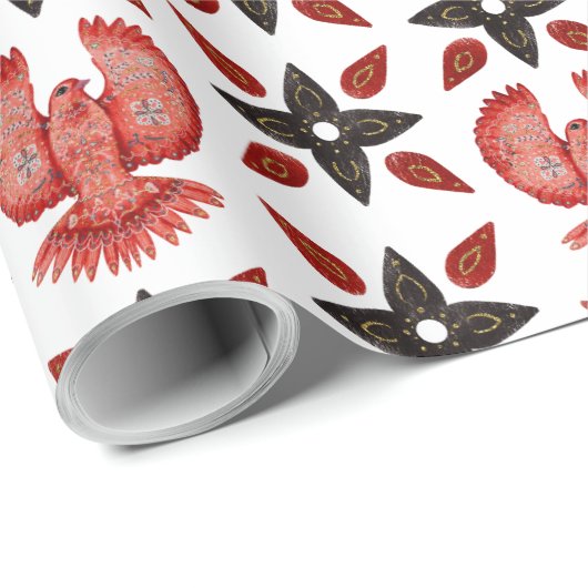 スカンジナビアのワシと万華鏡のように千変万化するパターンパターン ラッピングペーパー (ロールコーナー)