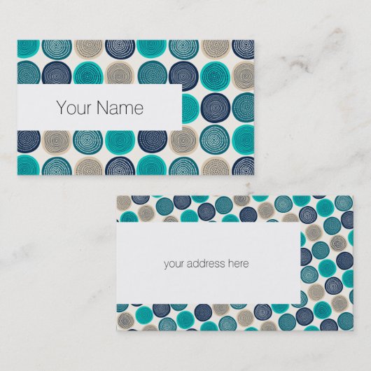 スカンジナビアの円ドット曼荼羅パターン1 名刺 (正面/裏面)