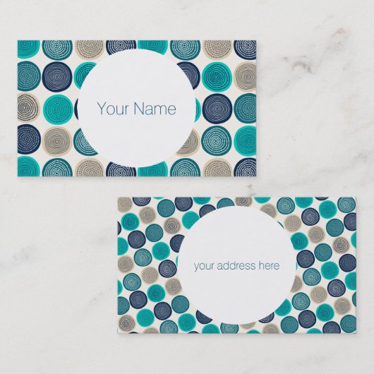 スカンジナビアの円ドット曼荼羅パターン1 名刺 (正面/裏面)