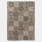 スカンジナビアの円ドット曼荼羅パターン3 スローブランケット (正面縦)