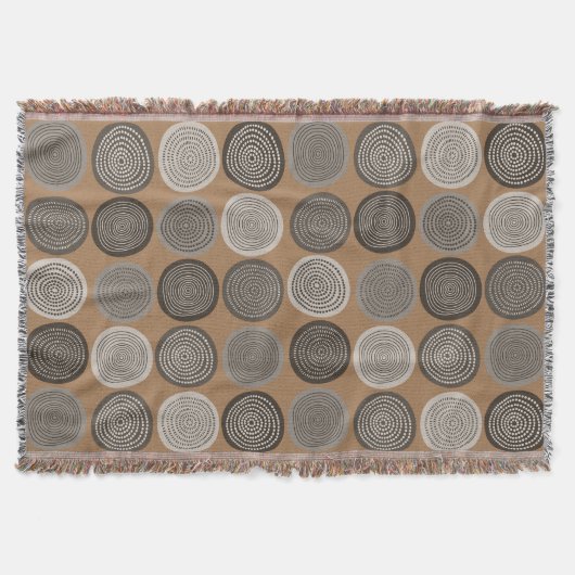 スカンジナビアの円ドット曼荼羅パターン3 スローブランケット (正面)