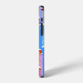 スカンジナビアの冬の家 雪のパターン iPhoneケース (左側面)