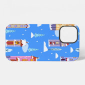 スカンジナビアの冬の家 雪のパターン iPhoneケース (裏面横)