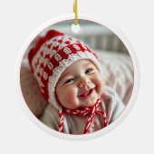 スカンジナビアの冬の景色クリスマスの休日 セラミックオーナメント (裏面)