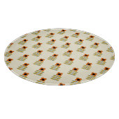 スカンジナビアの刺激を受けたなオレンジ花パターン カッティングボード (角)