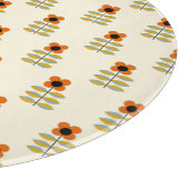 スカンジナビアの刺激を受けたなオレンジ花パターン カッティングボード (角)