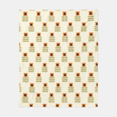 スカンジナビアの刺激を受けたなオレンジ花パターン フリースブランケット (正面)