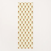 スカンジナビアの刺激を受けたなオレンジ花パターン ヨガマット (正面)