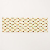 スカンジナビアの刺激を受けたなオレンジ花パターン ヨガマット (正面(横))