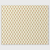 スカンジナビアの刺激を受けたなオレンジ花パターン ラッピングペーパー (フラット)