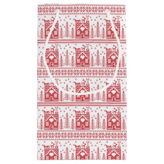 スカンジナビアの北欧のクリスマス スモールペーパーバッグ (裏面)