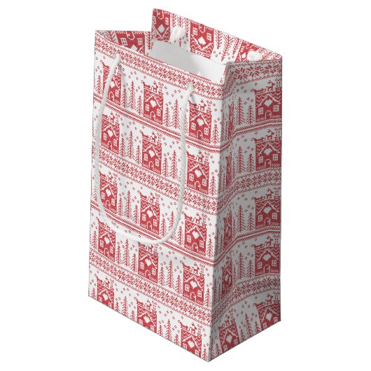 スカンジナビアの北欧のクリスマス スモールペーパーバッグ (裏面アングル)