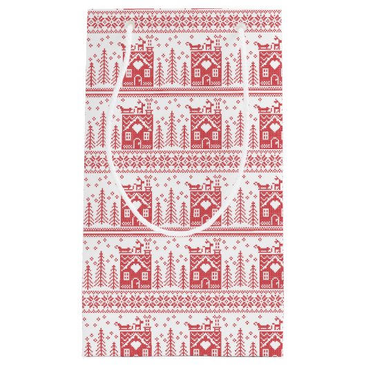 スカンジナビアの北欧のクリスマス スモールペーパーバッグ (正面)