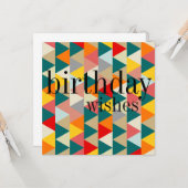 スカンジナビアの北欧のスタイルの幾何学的なバースデー・カード カード (正面/裏面インサイチュ)