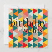 スカンジナビアの北欧のスタイルの幾何学的なバースデー・カード カード (正面)