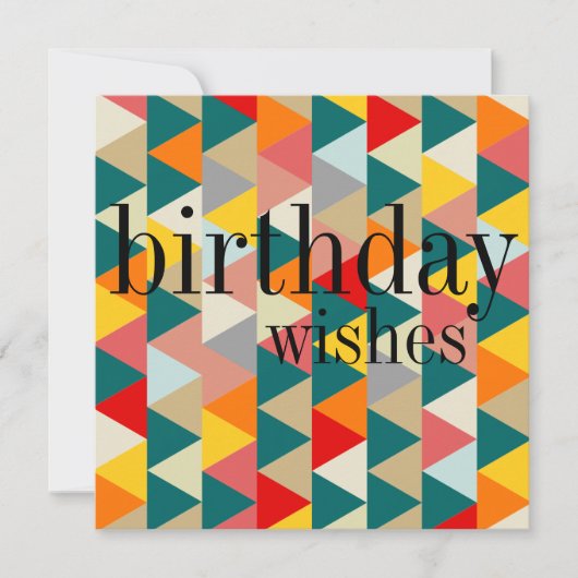 スカンジナビアの北欧のスタイルの幾何学的なバースデー・カード カード (正面)