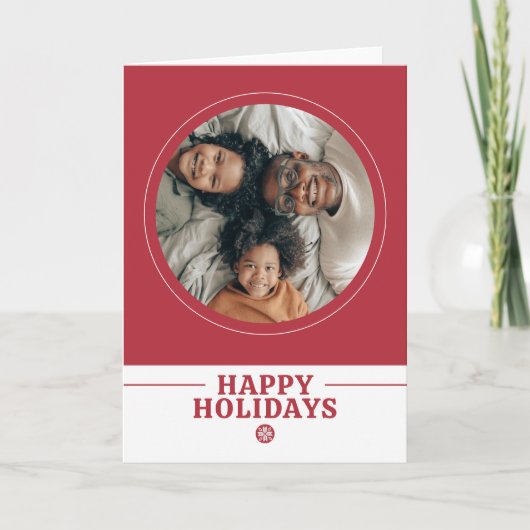 スカンジナビアの北欧クリスマスの写真パーソナライズされた シーズンカード (正面)