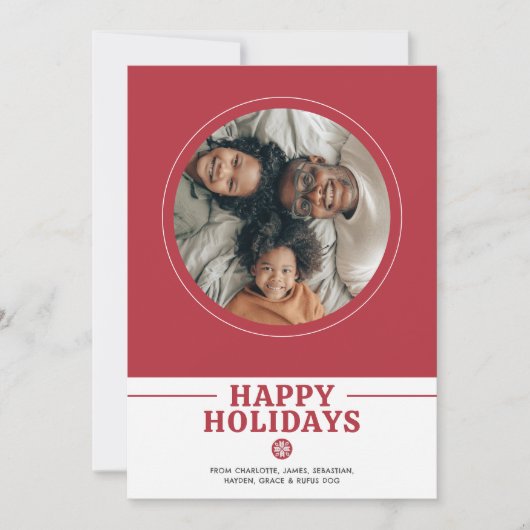 スカンジナビアの北欧クリスマスの写真パーソナライズされた シーズンカード (正面)