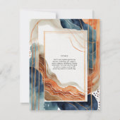 スカンジナビアの和モダン ウェディング アブストラクト ネイチャー 招待状 (裏面)