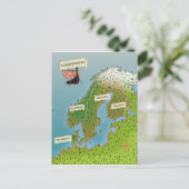 スカンジナビアの地図 ポストカード (スタンド正面)