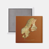 スカンジナビアの地図 マグネット (正面/裏面)