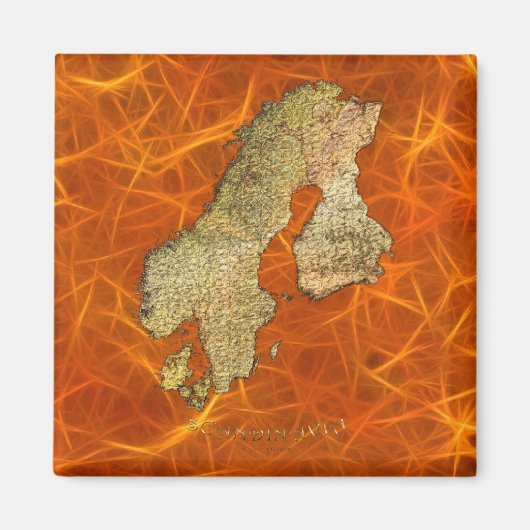 スカンジナビアの地図 マグネット (正面)