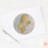 スカンジナビアの地図 ラウンドシール (封筒)