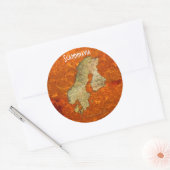 スカンジナビアの地図 ラウンドシール (封筒)