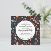 スカンジナビアの夏の花のダークボヘミアエンゲージメント 招待状 (スタンド正面)