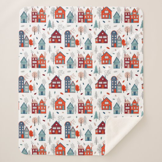 スカンジナビアの家の民芸パターン シェルパブランケット (正面)