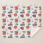 スカンジナビアの家の民芸パターン シェルパブランケット (正面(横))