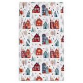 スカンジナビアの家の民芸パターン スモールペーパーバッグ (裏面)