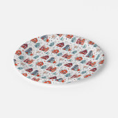 スカンジナビアの家の民芸パターン ペーパープレート (アングル)