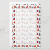 スカンジナビアの家の民芸パターン 便箋 (正面/裏面)