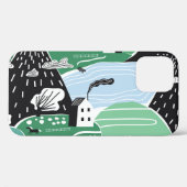 スカンジナビアの家、木、山のイラストレーション Case-Mate iPhoneケース (裏面 (横))
