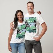 スカンジナビアの家、木、山のイラストレーション Tシャツ (ユニセックス)