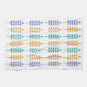 スカンジナビアの小麦（ブライトブルー、イエロー、グリーン） キッチンタオル (横)
