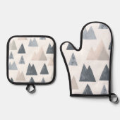 スカンジナビアの山の峰 鍋つかみ&鍋敷きセット (正面)