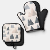 スカンジナビアの山の峰 鍋つかみ&鍋敷きセット (正面/裏面)