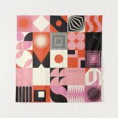 スカンジナビアの幾何学的:カラフルアートワークのパターン タペストリー (正面(横))