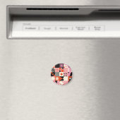 スカンジナビアの幾何学的：カラフルアートワークのパターン マグネット (インサイチュ (食洗機))