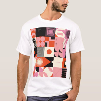 スカンジナビアの幾何学的:カラフルアートワークのパターン Tシャツ